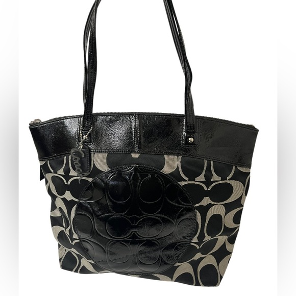 🖤Authentic COACH Signature C Tote Purse (Black/Gray) - Picture 2 of 9